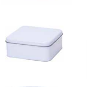 Square biscuit tin with slip lid